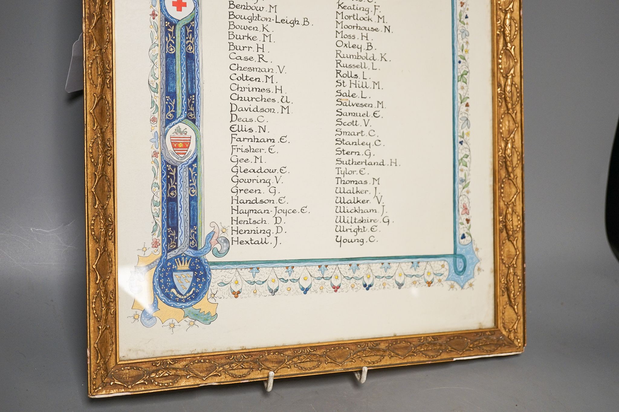 A hospital dedication to Mrs.Williams from Fairfield Court Hospital, 42 x 31cm